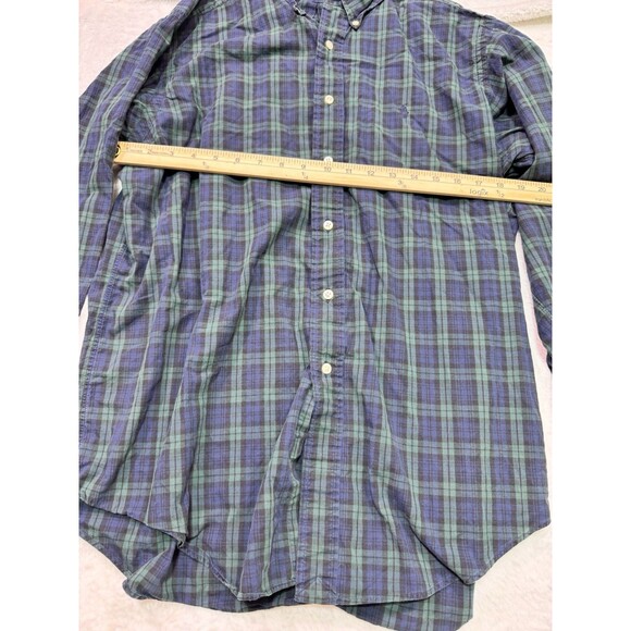 Polo Ralph Lauren Yarmouth 100% cotton Blue/Green Plaid 16 32/33 button up LS - Picture 6 of 12